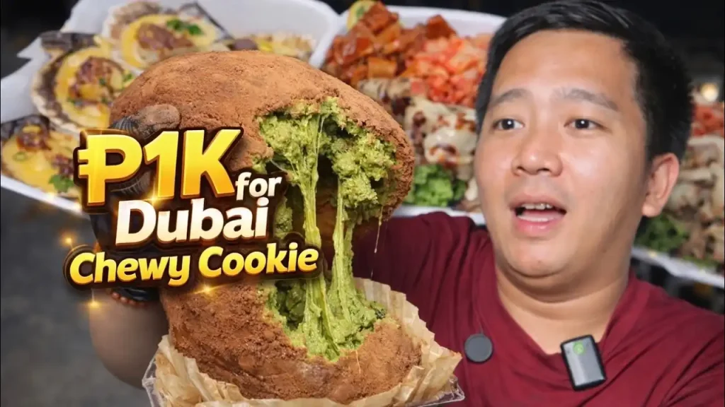 P1,000 Dubai Chewy Cookie at Viral Enoki Mushroom! Titikman Namin - Giant Dubai Chewy Cookie Ka Food