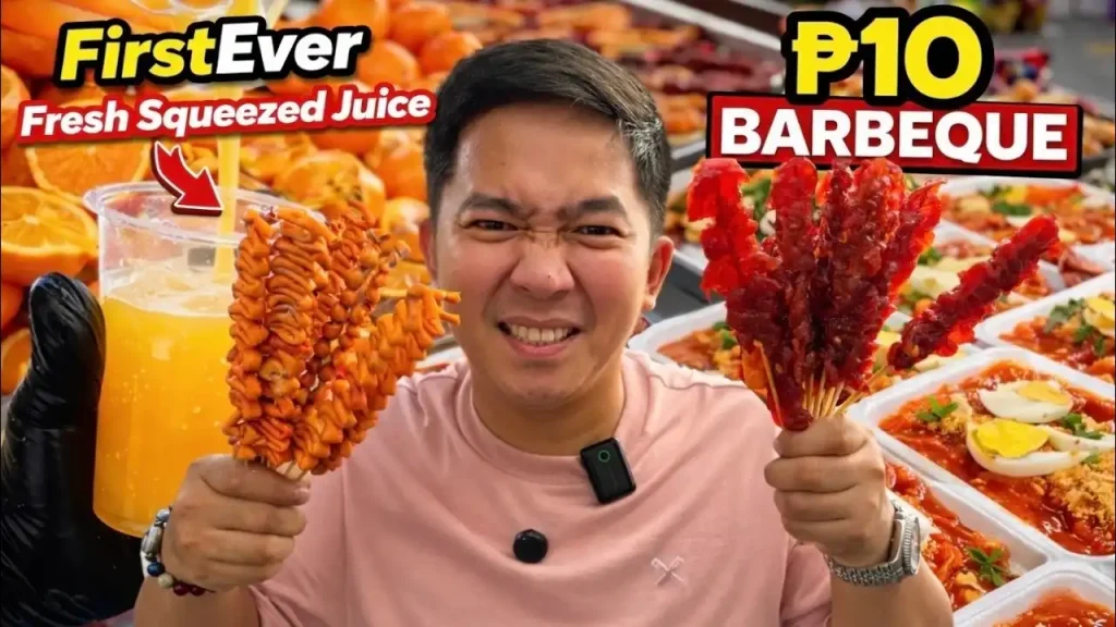 Viral ₱10 BBQ at Fresh Orange Juice sa Hidden Spot ni Ka Foodtrip - Viral 10 Pesos BBQ Streetfood